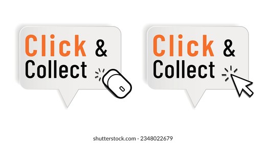 Haga Clic Y Recopile Las Burbujas De Discurso Conceptual - Ilustraciones De Vectores Aisladas En Fondo Blanco