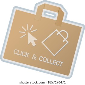 hacer clic y recopilar la ilustración de vector de concepto, comprar en línea y recopilar en la tienda local