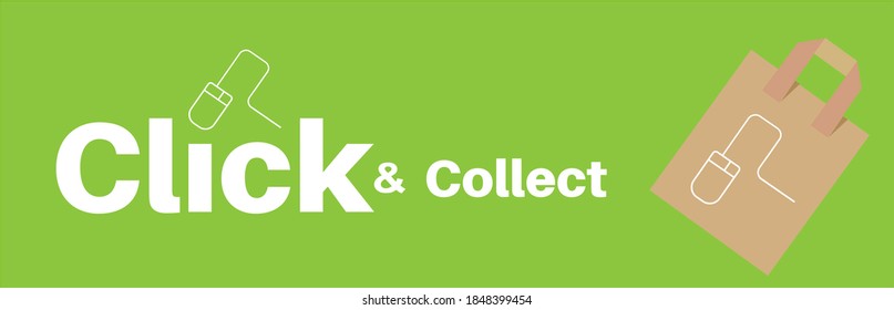 Click and Collect and home delivery internet shopping concept to beat lockdown 2.0