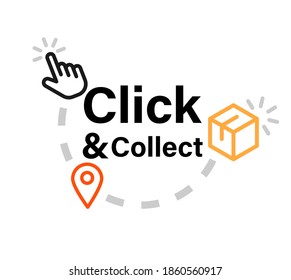 Click and collect icon. Clipart image isolated on white background.