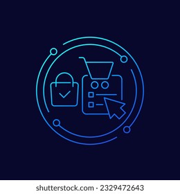 icono de clic y recolección, diseño lineal