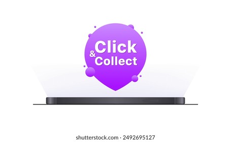 Click collect icon. Message bubble smartphone icon. Flat style. Vector icon.