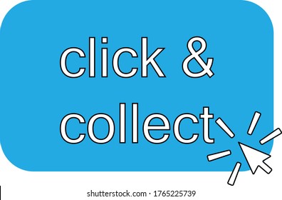 click and collect icon on white background. flat style. E-commerce concept. buy online pick up at store sign.