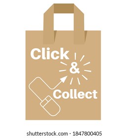 Haga clic y reúna el vector de concepto de compra de Internet en un fondo blanco