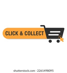 Click and collect internet shopping consept. Vector illustration