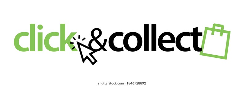 Click and collect on white background