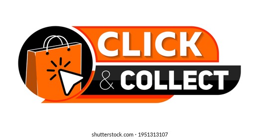 Click and Collect online shopping concept. Click and Collect with Computer Pointer
