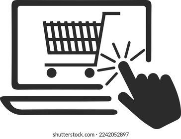 Click and collect order icon, online shopping icon