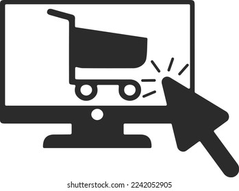 Click and collect order icon, online shopping icon