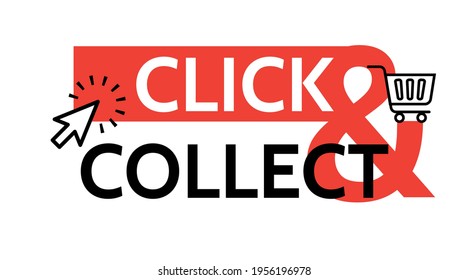 Click Collect Sign Cart Vector Isolated Stock Vector (Royalty Free ...