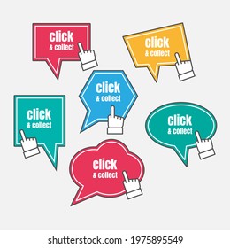 Click and collect sign pack. - Vector.
