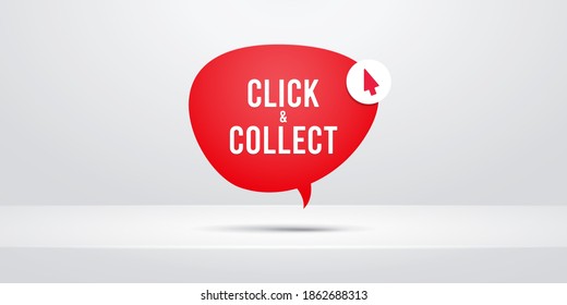 Click collect speech bubble. Vector illustration