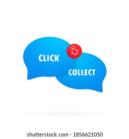 Click and collect vector sign. Vector illustration