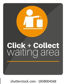 Click And Collect Waiting Area Sign - Vector EPS 10 Illustration