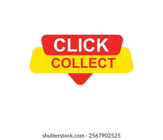 Click collect web Vector Illustration button label template text with colorful icon
