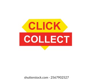 Click collect web Vector Illustration button label template text with colorful icon
