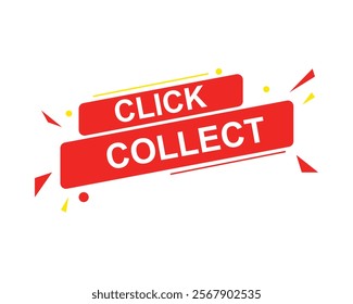 Click collect web Vector Illustration button label template text with colorful icon
