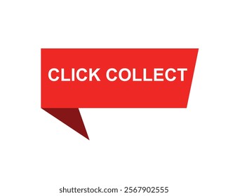 Click collect web Vector Illustration button label template text with colorful icon
