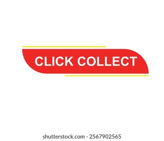 Click collect web Vector Illustration button label template text with colorful icon
