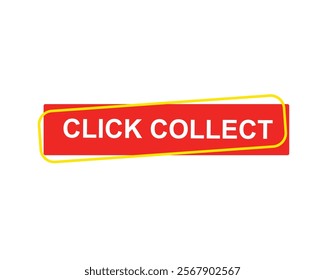 Click collect web Vector Illustration button label template text with colorful icon

