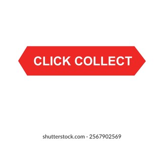 Click collect web Vector Illustration button label template text with colorful icon
