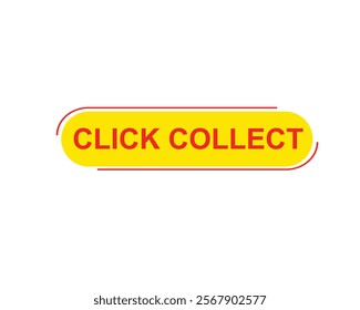 Click collect web Vector Illustration button label template text with colorful icon
