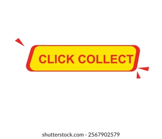 Click collect web Vector Illustration button label template text with colorful icon
