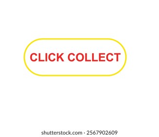 Click collect web Vector Illustration button label template text with colorful icon
