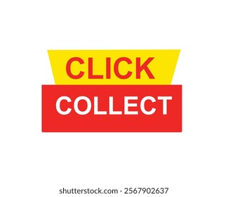 Click collect web Vector Illustration button label template text with colorful icon
