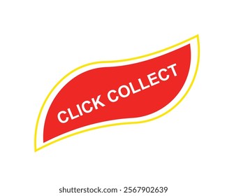 Click collect web Vector Illustration button label template text with colorful icon
