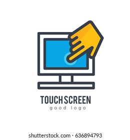 Click Computer Hand Technology Icon Logo Design Template