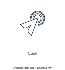 Click concept line icon. Linear Click concept outline symbol design. This simple element illustration can be used for web and mobile UI/UX.
