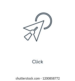 Click concept line icon. Linear Click concept outline symbol design. This simple element illustration can be used for web and mobile UI/UX.