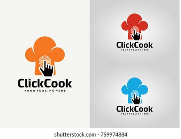 Click Cook Logo Template Design. Creative Vector Emblem for Icon or Design Concept