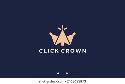 click crown logo design vector silhouette illustration