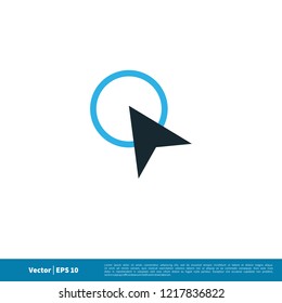 click cursor and arrow icon vector logo element