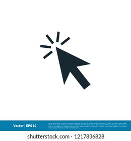 click cursor and arrow icon vector logo element