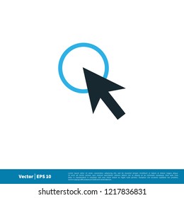 click cursor and arrow icon vector logo element