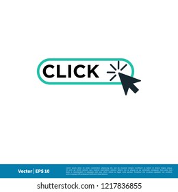 click cursor and arrow icon vector logo element