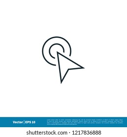click cursor and arrow icon vector logo element