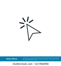 click cursor and arrow icon vector logo element