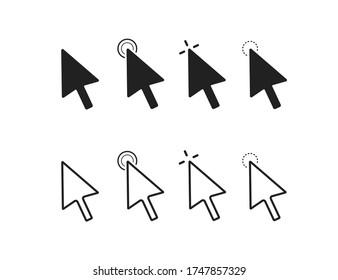Click cursor arrow icon. Vector mouse pointer symbol in simple flat style.