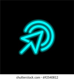 Click Cursor blue glowing neon ui ux icon. Glowing sign logo vector