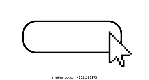 Click cursor button. Computer mouse pointer frame with web pointer.