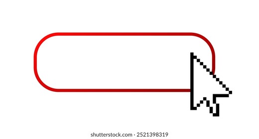 Click cursor button. Computer mouse pointer frame with web pointer.