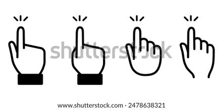 Click and cursor finger icon set