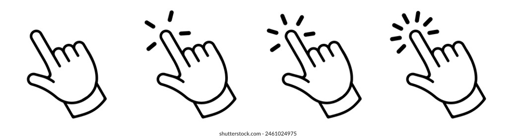 Click cursor hand icon. Computer mouse hand pointer vector arrow