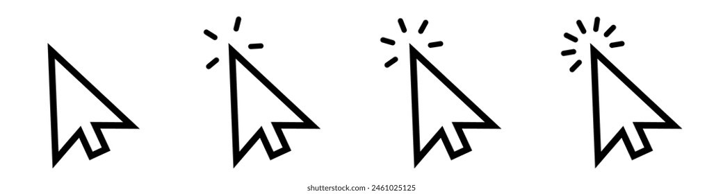 Click cursor icon. Computer mouse pointer vector arrow