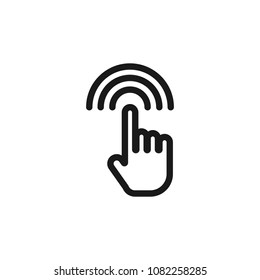 click, cursor icon outline on white background