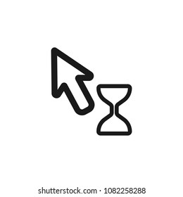 click, cursor icon outline on white background